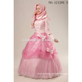 2016 модное Исламская мусульманский хиджаб розовый свадебное платье